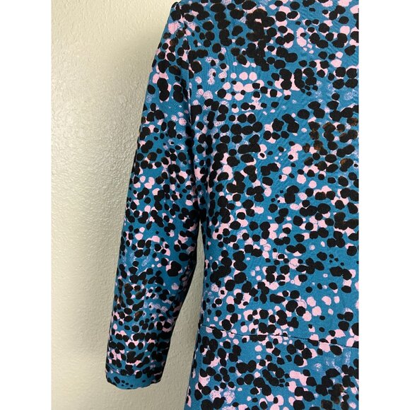 Seraphine Blue Abstract Maternity Dress Women Size 4 3/4 Sleeve Jersey Stretch - Picture 15 of 16